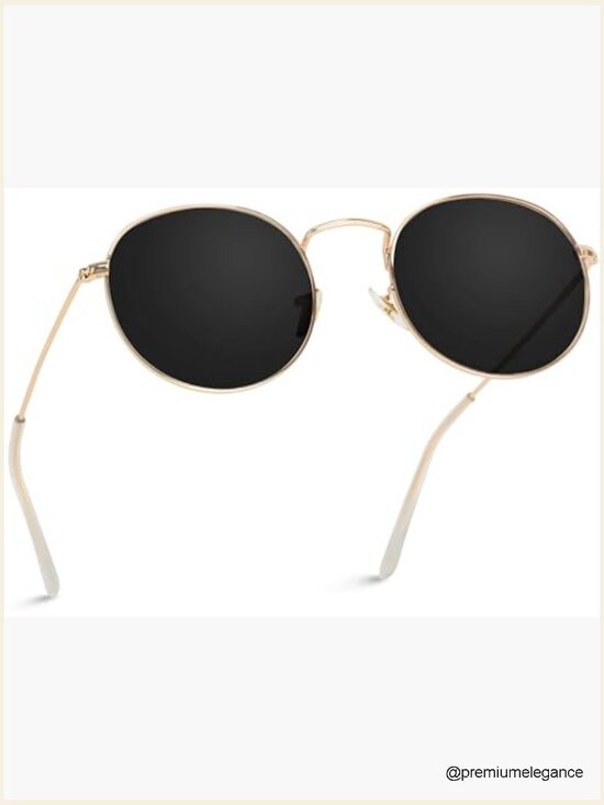 Reflective Lens Round Trendy Sunglasses - UV Protection